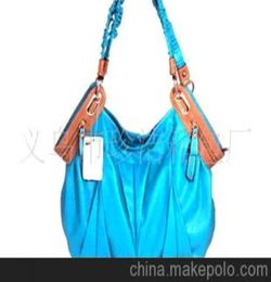 义乌厂家直销蓝色时尚休闲手提包 女包批发 来样定做来图打样
